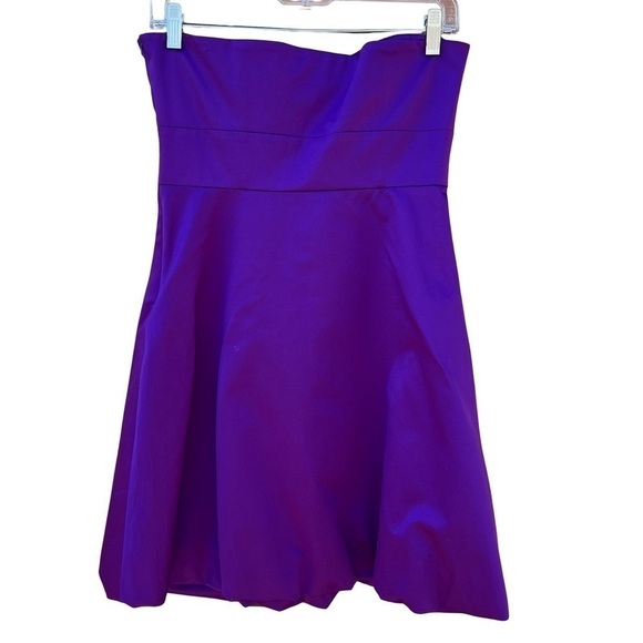 Karen Millen Purple Satin Strapless Mini Dresses 2 Available Size 4&6 - Picture 4 of 15